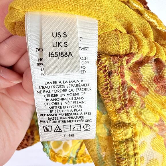 Anthropologie Felipa Cropped Yellow Strawberry Patch Velvet Burnout Tank Top Sm - Picture 6 of 8